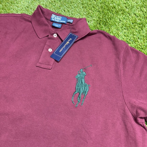 NEW Vintage Polo Ralph Lauren Polo Shirt Big Pony Men’s Size XLL Maroon - Picture 2 of 6